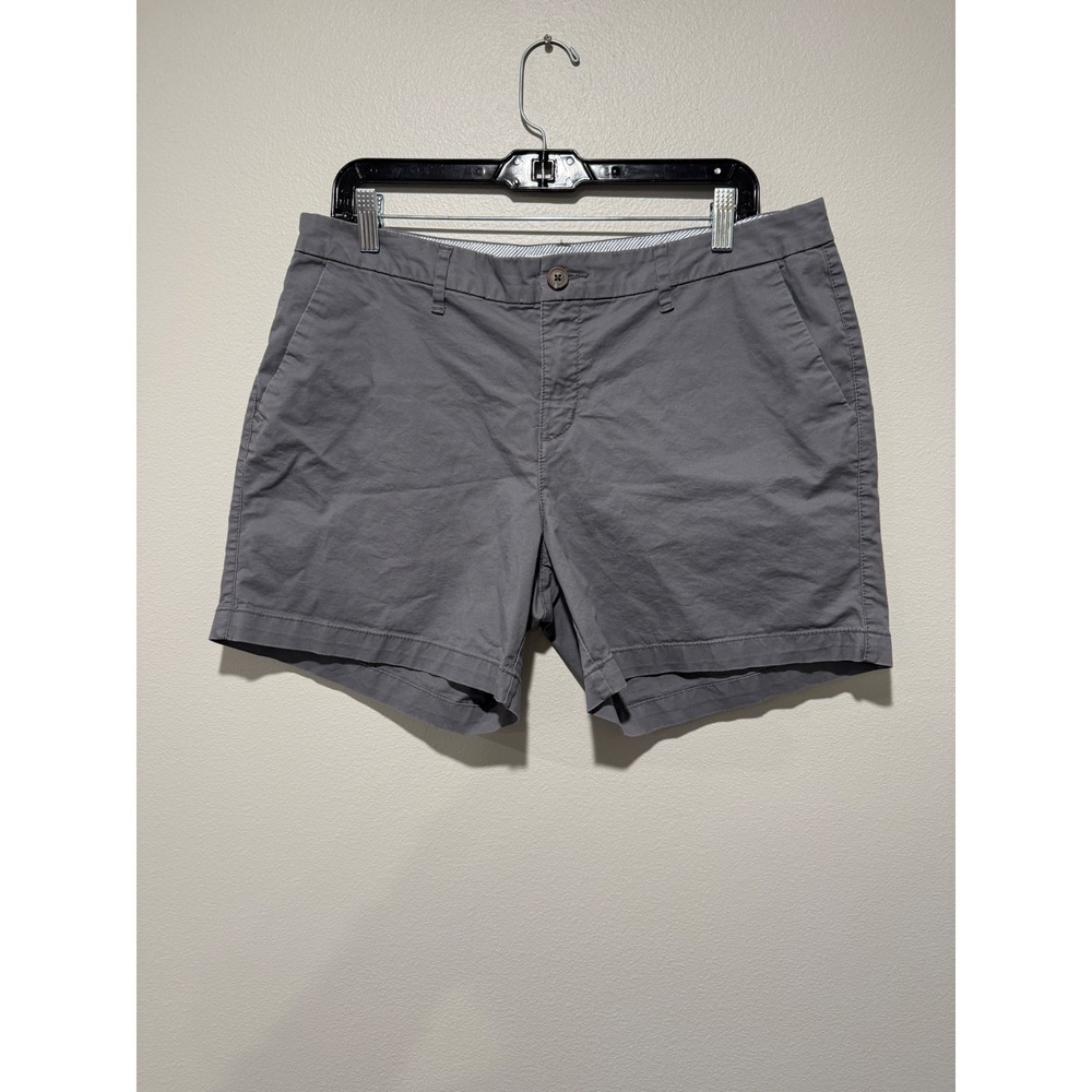 Old Navy Everyday Short Womens 12 Gray Chino Stretch Cotton Mid Rise 5 Inseam